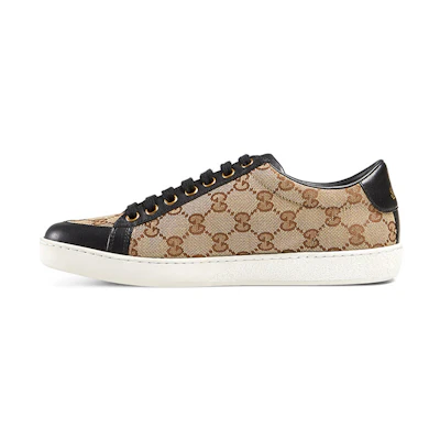 (W) Gucci Leather Fashion Sneaker 'Black Brown'