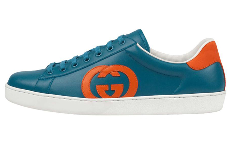 (Women) Gucci Leather Fashion Sneaker 'Blue Orange' 627823-1XG70-3772