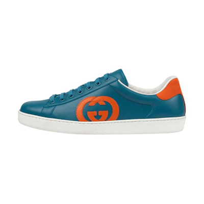 (W) Gucci Leather Fashion Sneaker 'Blue Orange'