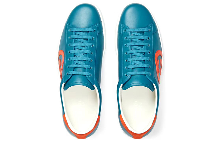 Order (W) グッチ レザー スニーカー 青オレンジ 627823-1XG70-3772