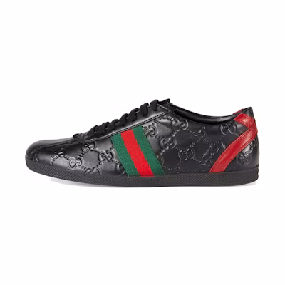 (W) Gucci Leather Fashion Sneakers 'Black'