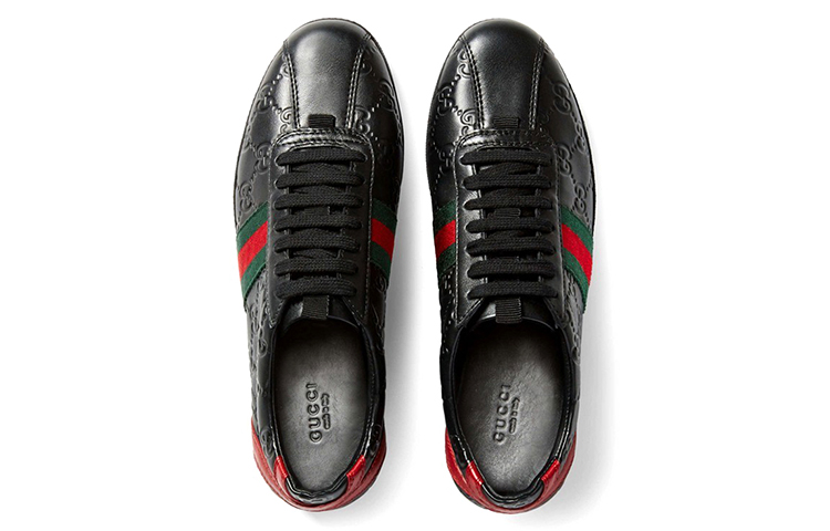 Lookbook (Women) Gucci Leather Fashion Sneakers 'Black' 408496-AXWL0-1086