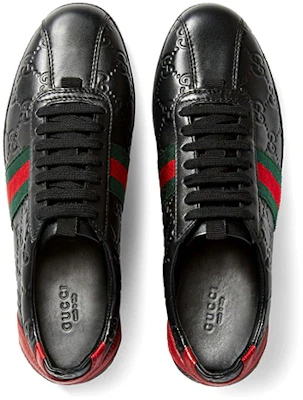 (Women) Gucci Leather Fashion Sneakers 'Black' 408496-AXWL0-1086 Lookbook (Women) Gucci Leather Fashion Sneakers 'Black' 408496-AXWL0-1086