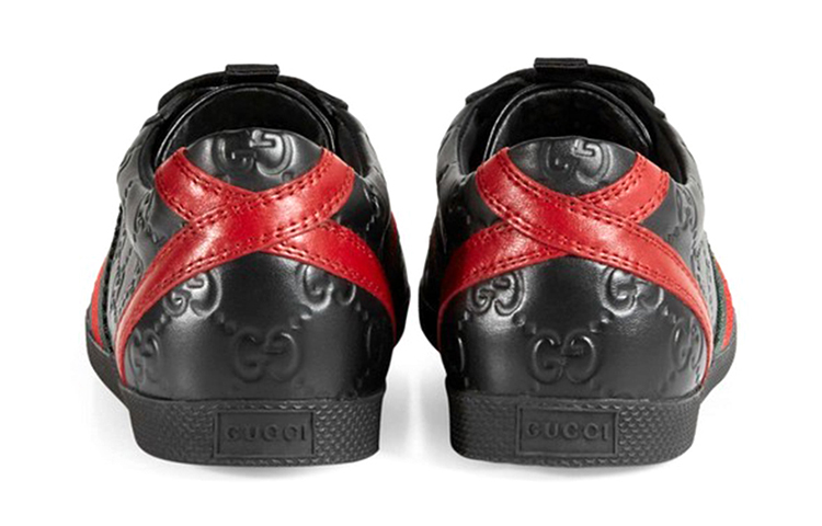 Shop (Women) Gucci Leather Fashion Sneakers 'Black' 408496-AXWL0-1086