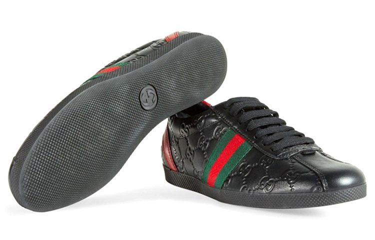 Purchase (Women) Gucci Leather Fashion Sneakers 'Black' 408496-AXWL0-1086