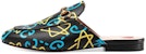 (W) Sneakers Fesyen Kulit Gucci 'Hitam Biru Kuning' 448526-DSS00-8403
