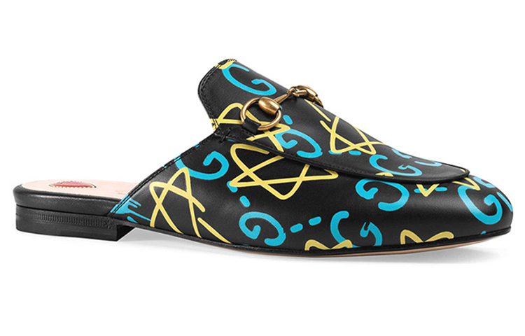 Order (Women) Gucci Leather Fashion Sneakers 'Black Blue Yellow' 448526-DSS00-8403