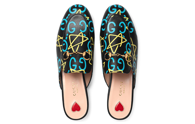 Lookbook (Women) Gucci Leather Fashion Sneakers 'Black Blue Yellow' 448526-DSS00-8403