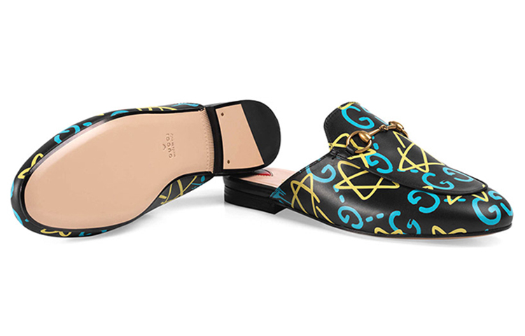 Purchase (Women) Gucci Leather Fashion Sneakers 'Black Blue Yellow' 448526-DSS00-8403