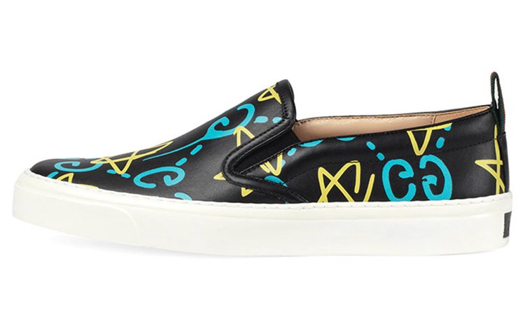 (Women) Gucci Leather Fashion Sneakers 'Black Yellow Blue' 408510-DSS30-8465