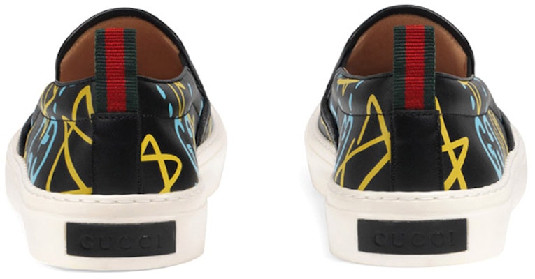 GUCCI 古馳 牛皮 時尚板鞋 女款 黑黃藍 Shop GUCCI 古馳 牛皮 時尚板鞋 女款 黑黃藍