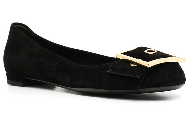 (W) Gucci Leather Flat 'Gold Buckle Black' 圖 2