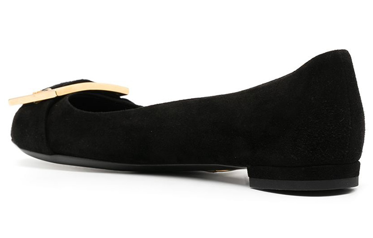 (W) Gucci Leather Flat 'Gold Buckle Black' 圖 4