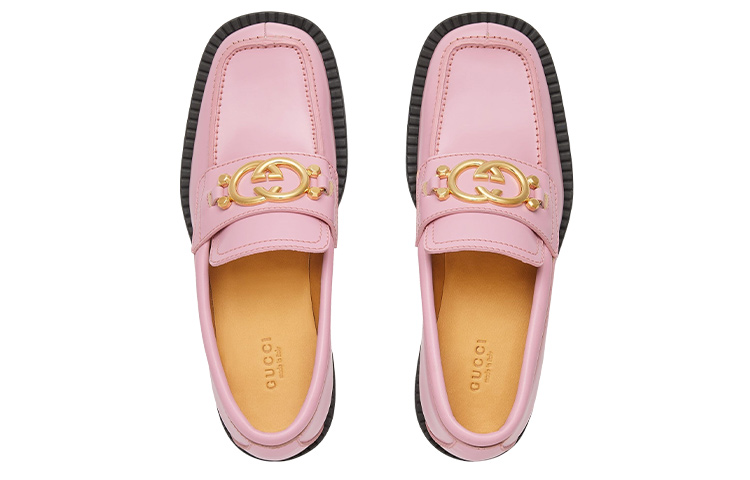 Lookbook (W) 구찌 핑크 가죽 플랫 ?701791-10R60-5823