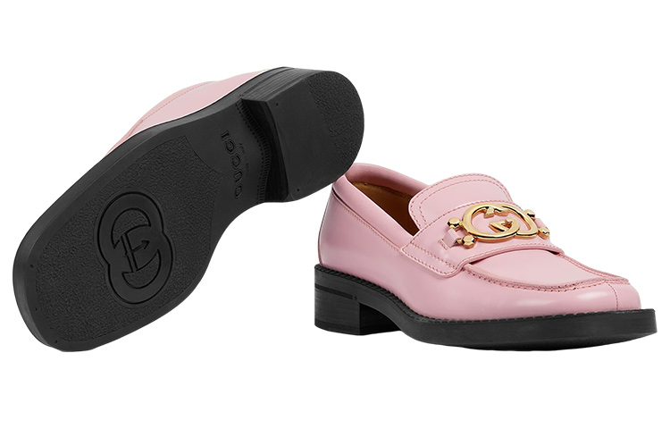 Purchase (W) 구찌 핑크 가죽 플랫 ?701791-10R60-5823