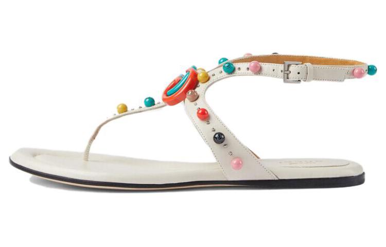 (Women) Gucci Leather Flat Mule 'Buckle Beige' 746031-BKO00-9049