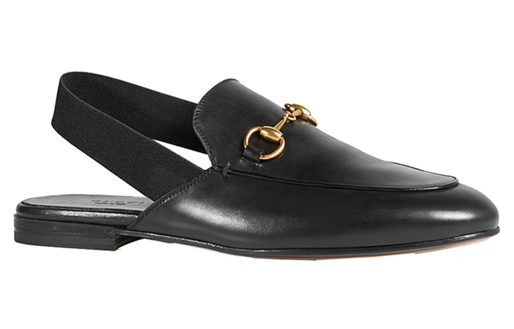(W) Gucci Leather Flat Slide 'Black' 圖 2
