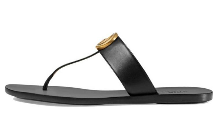 (Women) Gucci Leather Flat Slide 'Blue Black' 497444-A3N00-4157