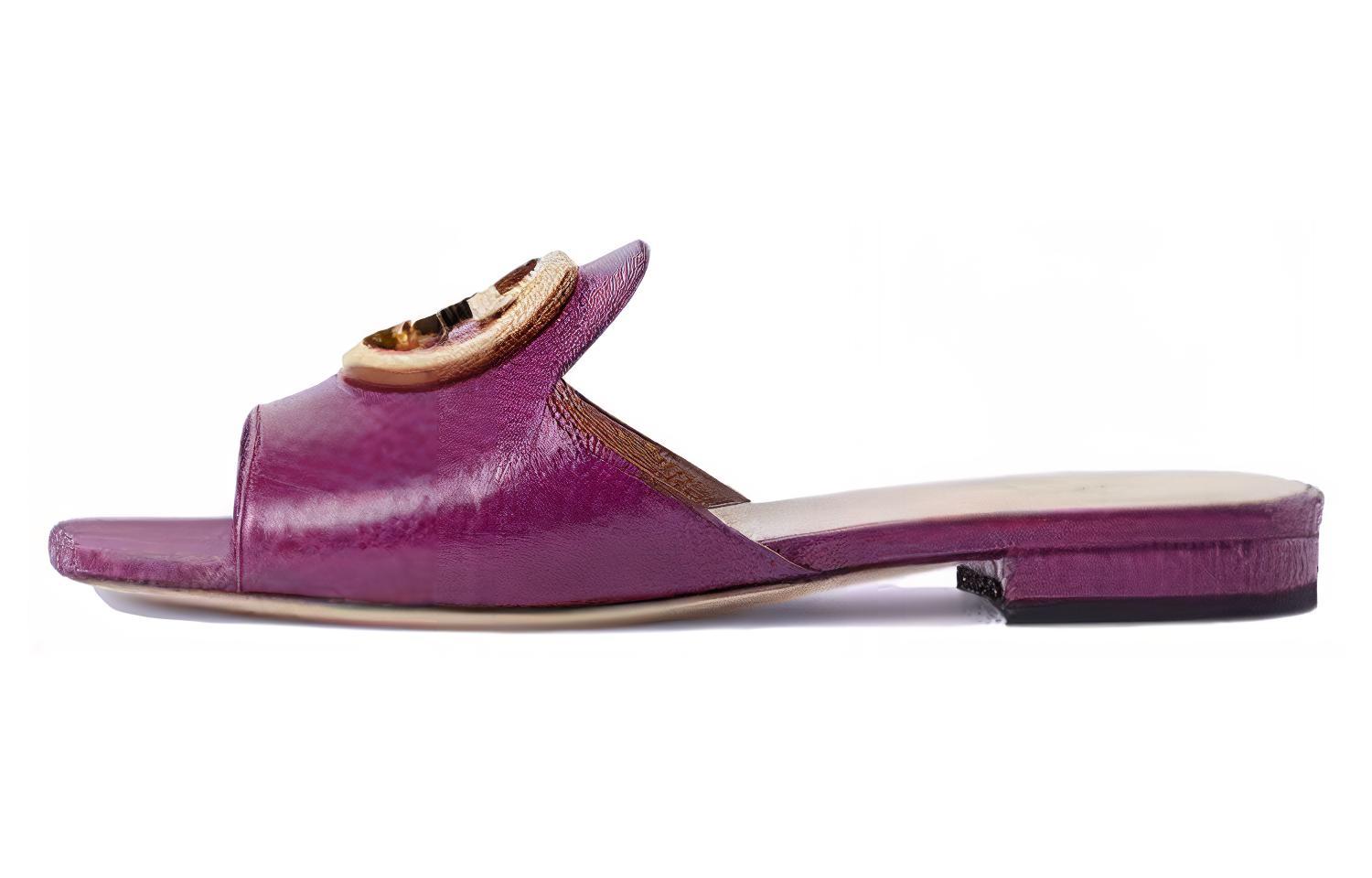 (Women) Gucci Leather Flat Slide 'Purple Fashion' 730996-LJM00-5511