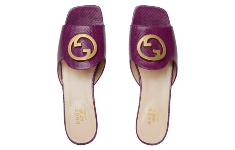 (W) Gucci Leather Flat Slide 'Purple Fashion' 圖 3