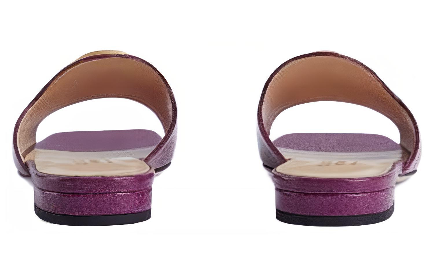 (W) Gucci Leather Flat Slide 'Purple Fashion' 圖 4