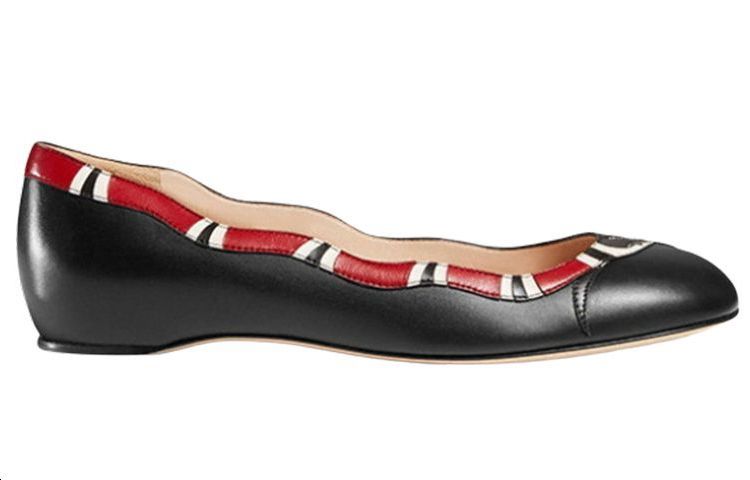 Order (W) Gucci Zapatos Planos de Cuero 'Moda Negra' 453401-C9D10-1186