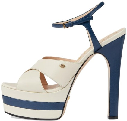 (Women) Gucci Leather GG 'Blue Stripe Heels' 746613-C9D10-9047 Buy (Women) Gucci Leather GG 'Blue Stripe Heels' 746613-C9D10-9047