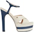 Order (Women) Gucci Leather GG 'Blue Stripe Heels' 746613-C9D10-9047