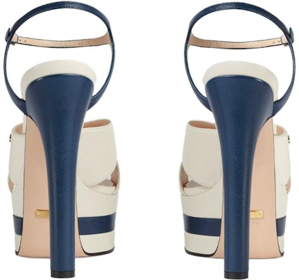 GUCCI古馳 皮革 GG高跟 一字帶涼鞋 女款 白藍色 Purchase GUCCI古馳 皮革 GG高跟 一字帶涼鞋 女款 白藍色