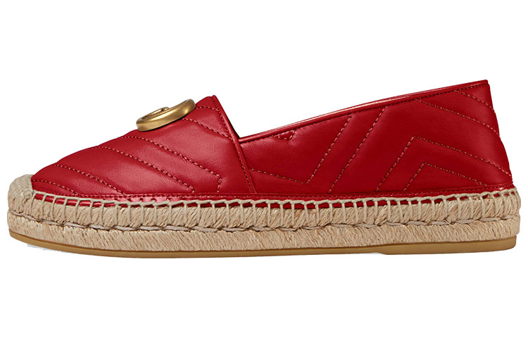 (Women) Gucci Leather GG 'Red Fisherman Shoes' 551890-BKO00-6433