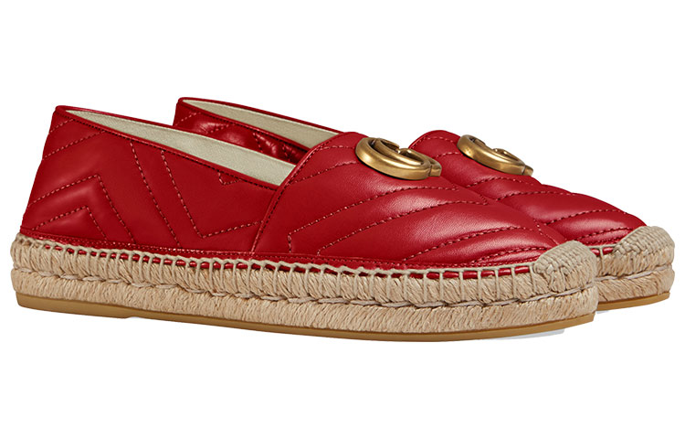 Lookbook (W) Chaussures de Pêcheur Gucci en Cuir GG ''Rouge''. 551890-BKO00-6433