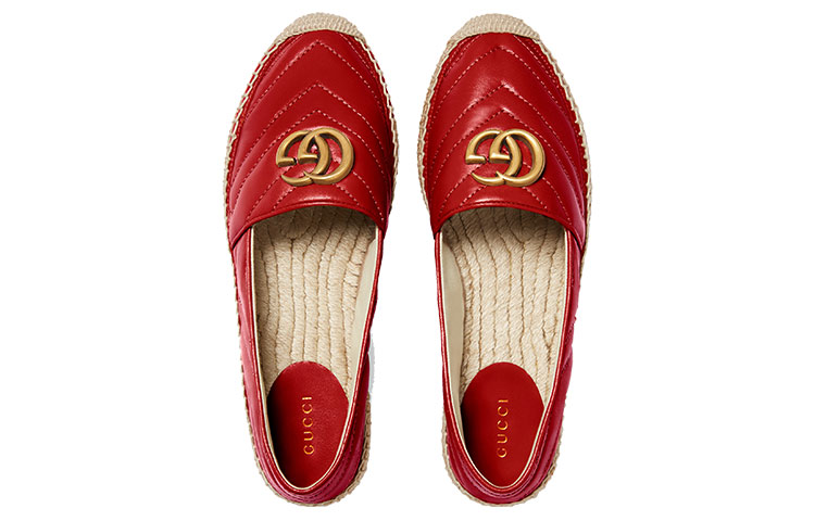 Shop (W) Chaussures de Pêcheur Gucci en Cuir GG ''Rouge''. 551890-BKO00-6433