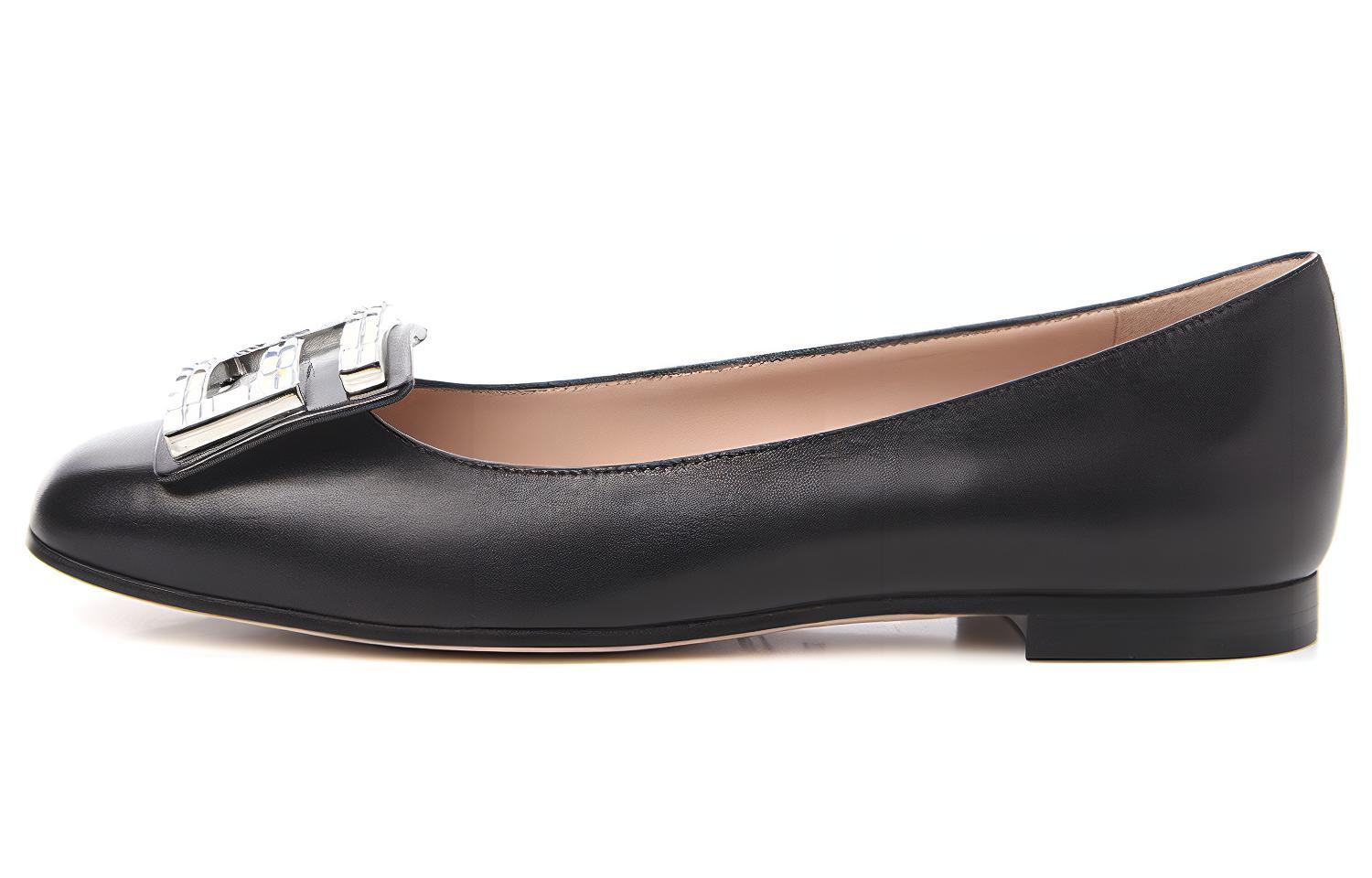 Buy (W) Gucci Kulit GG Kristal Flat 'Hitam' 551434-C9D00-1000