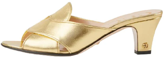 (Women) Gucci Leather GG High-Heel Slide 'Gold' 656382-B8B00-8009 (Women) Gucci Leather GG High-Heel Slide 'Gold' 656382-B8B00-8009