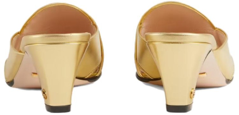(Women) Gucci Leather GG High-Heel Slide 'Gold' 656382-B8B00-8009 Purchase (Women) Gucci Leather GG High-Heel Slide 'Gold' 656382-B8B00-8009