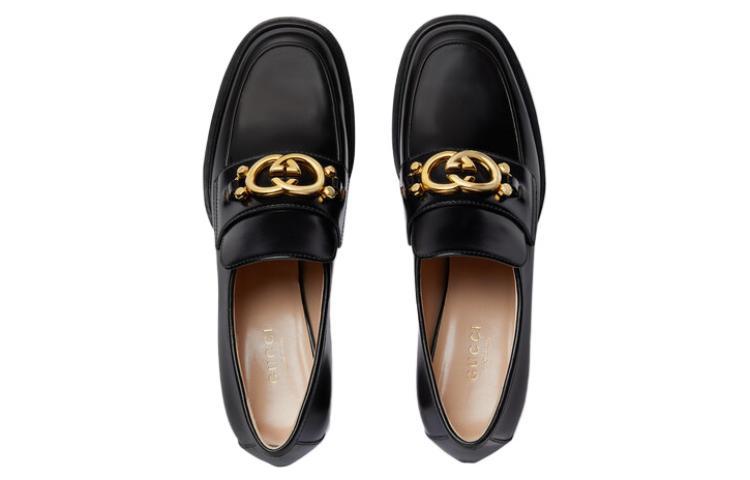 Shop (W) Mocassini Gucci in Pelle GG ''Nero'' ‎719846-10R60-1000