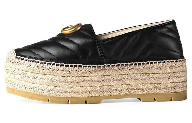 (Women) Gucci Leather GG Platform 'Black' 551884-KO00-1000
