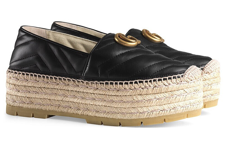 Order (W) Gucci Kulit GG Platform 'Hitam' 551884-KO00-1000