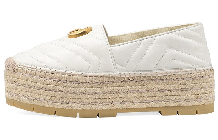 (Women) Gucci Leather GG Platform 'White' 551884-KO00-9014