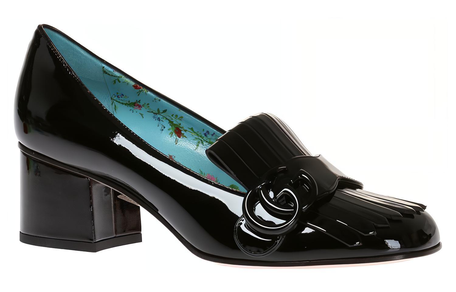 Lookbook (W) 古驰黑色GG皮流苏高跟鞋 474510-BNC00-1000