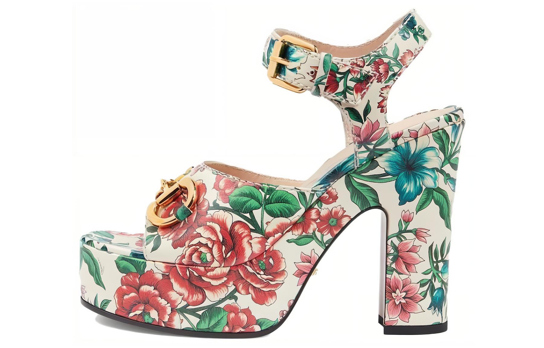 (Women) Gucci Leather High-Heel 4.5cm 'Floral' 746391-AAB0B-8464