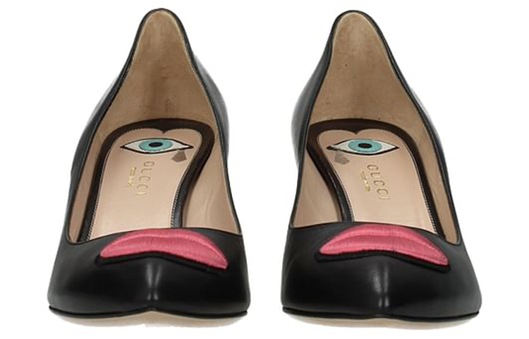 Shop (Women) Gucci Leather High-Heel 'Black' 435422-C9D00-1000