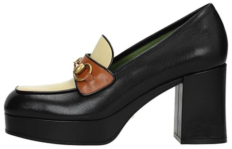 (Women) Gucci Leather High-Heel 'Black Beige' 572228-0G0W0-1066