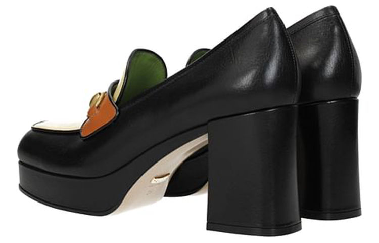 Lookbook (Women) Gucci Leather High-Heel 'Black Beige' 572228-0G0W0-1066