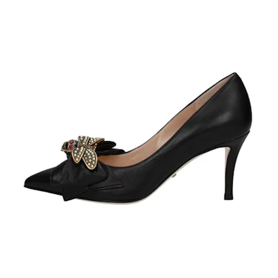 (W) Gucci Leather High-Heel 'Black Fashion'