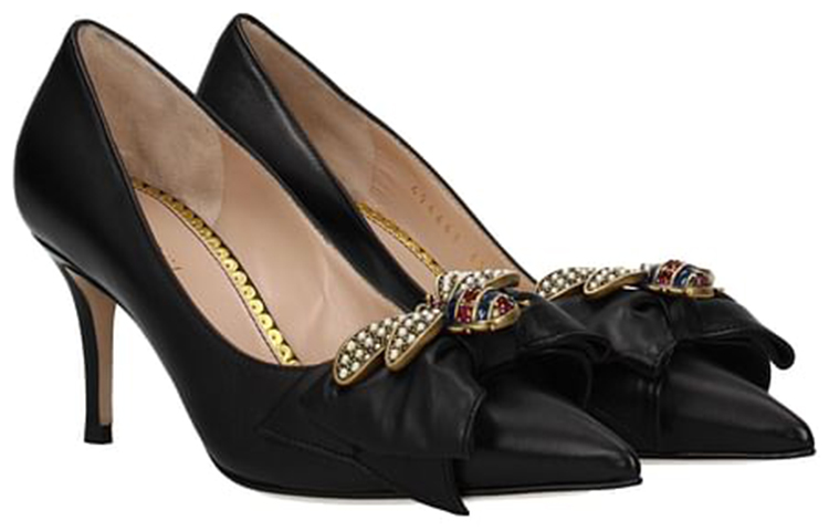 Order (Women) Gucci Leather High-Heel 'Black Fashion' 496641-BKO001-000
