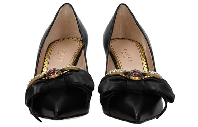 Shop (Women) Gucci Leather High-Heel 'Black Fashion' 496641-BKO001-000