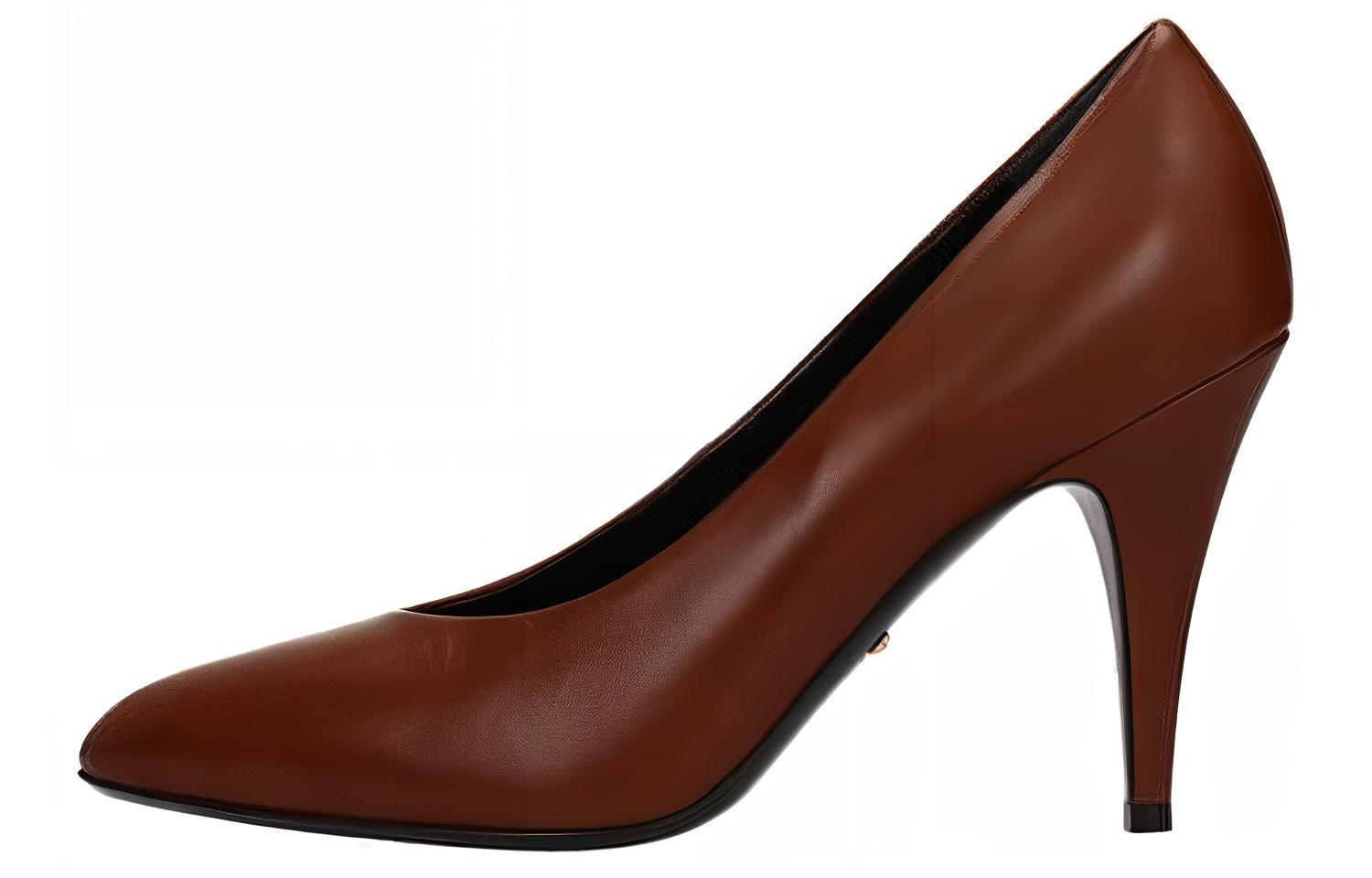 (Women) Gucci Leather High-Heel 'Brown' 589769-C9D00-2829