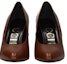 Shop (W) Gucci Kulit Tumit Tinggi 'Coklat' 589769-C9D00-2829