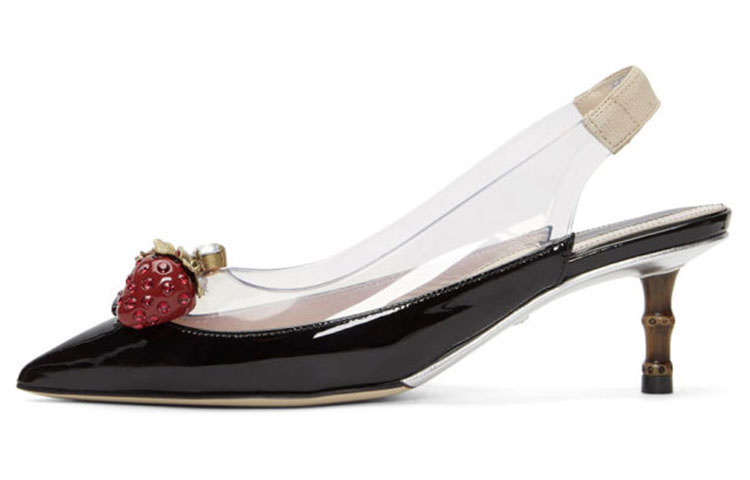 Buy (W) (女性用) グッチ エレノア ストロベリー プレキシ ヒール ブラック 575846-98E30-9065 575846-98E30-9065